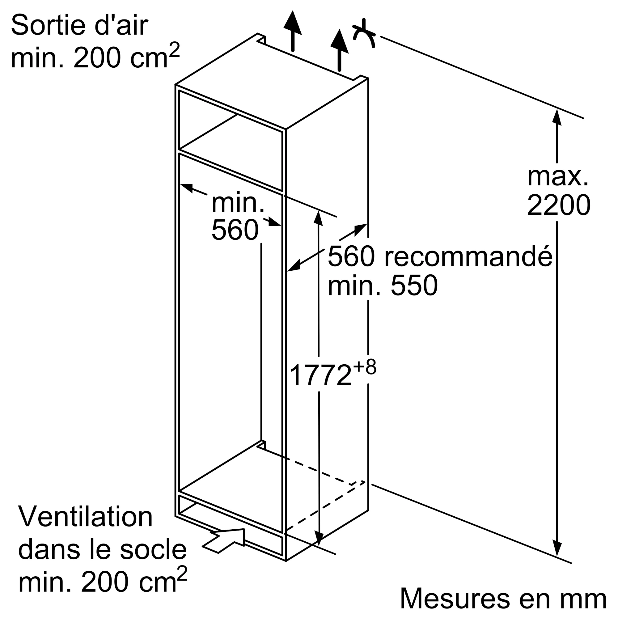 Réfrigérateur Encastrable 310 Litres Reconditionné BOSCH KIR81NSE0 - Image 4