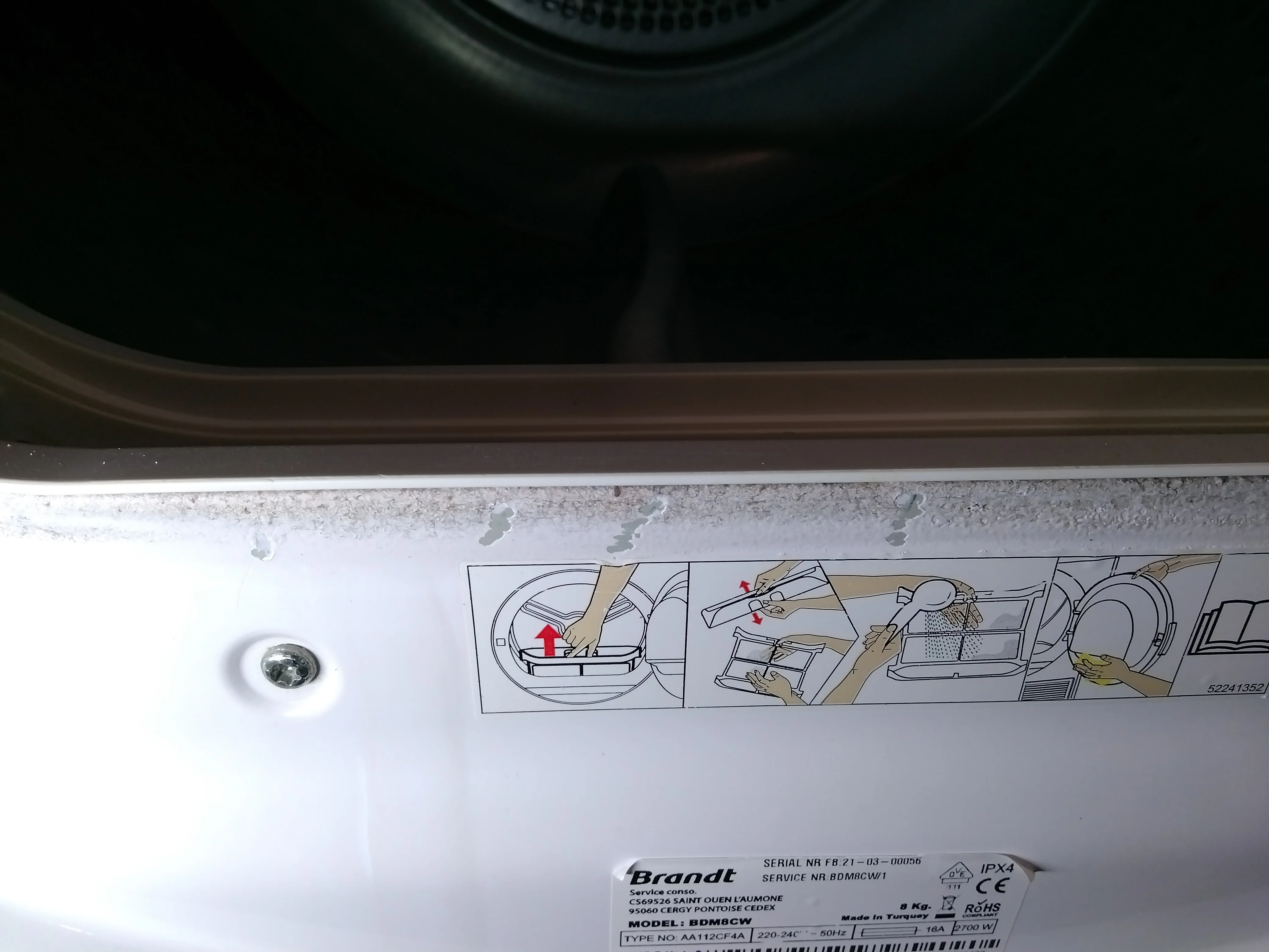 Seche-linge à Condensation 9 kg Reconditionné BRANDT BDM9CW - Image 4