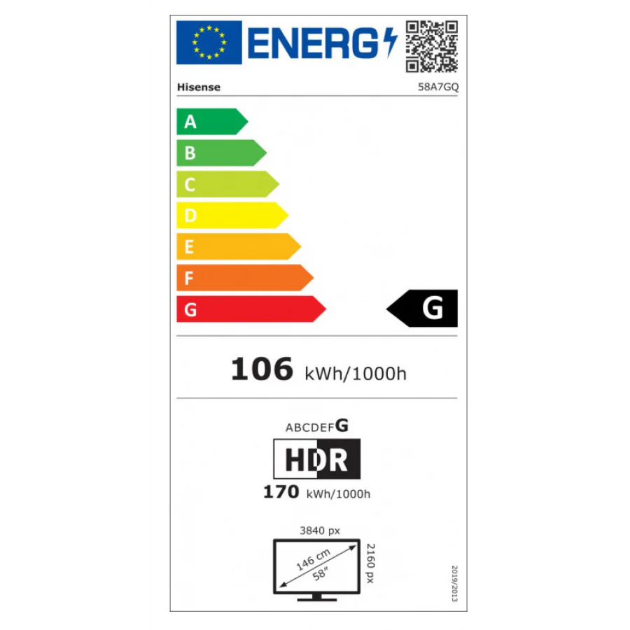 Téléviseur LED 57 pouces Reconditionné HISENSE 58A7GQ - Image 4